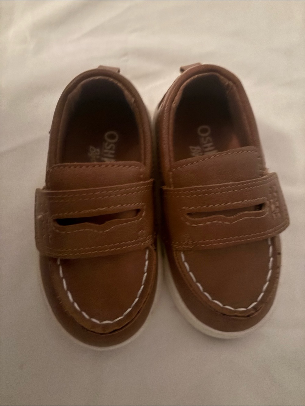 OshKosh B'gosh Brown Hook-and-Loop Moccasin Kids Dress Shoes